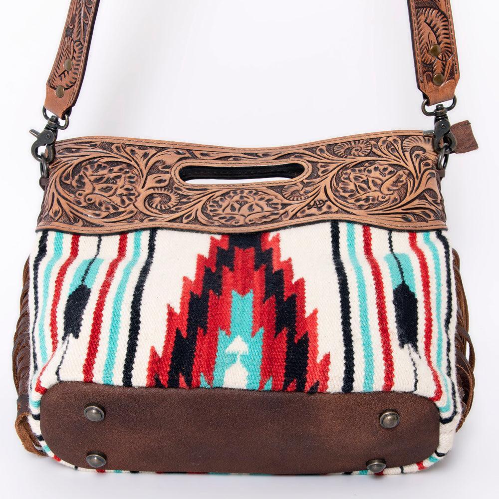 American Darling Hand-Tooled Saddle Blanket Leather Clutch