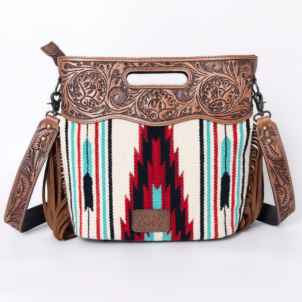 American Darling Hand-Tooled Saddle Blanket Leather Clutch
