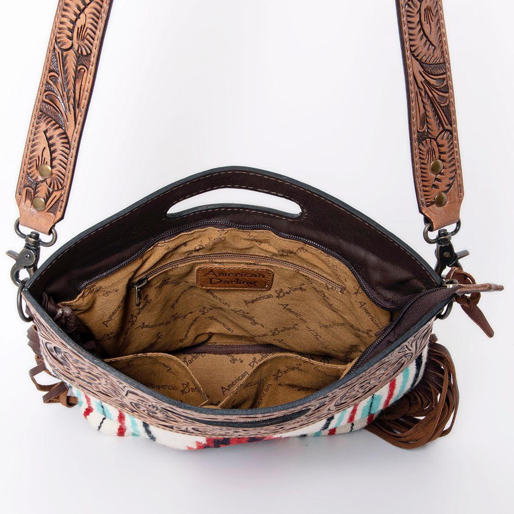 American Darling Hand-Tooled Saddle Blanket Leather Clutch