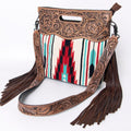 American Darling Hand-Tooled Saddle Blanket Leather Clutch