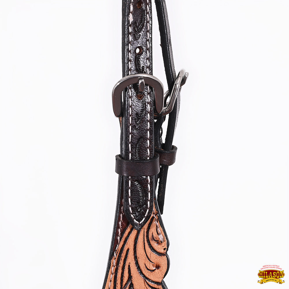 HILASON Western Horse Headstall Breast Collar Set American Leather Floral | Tack for Horses