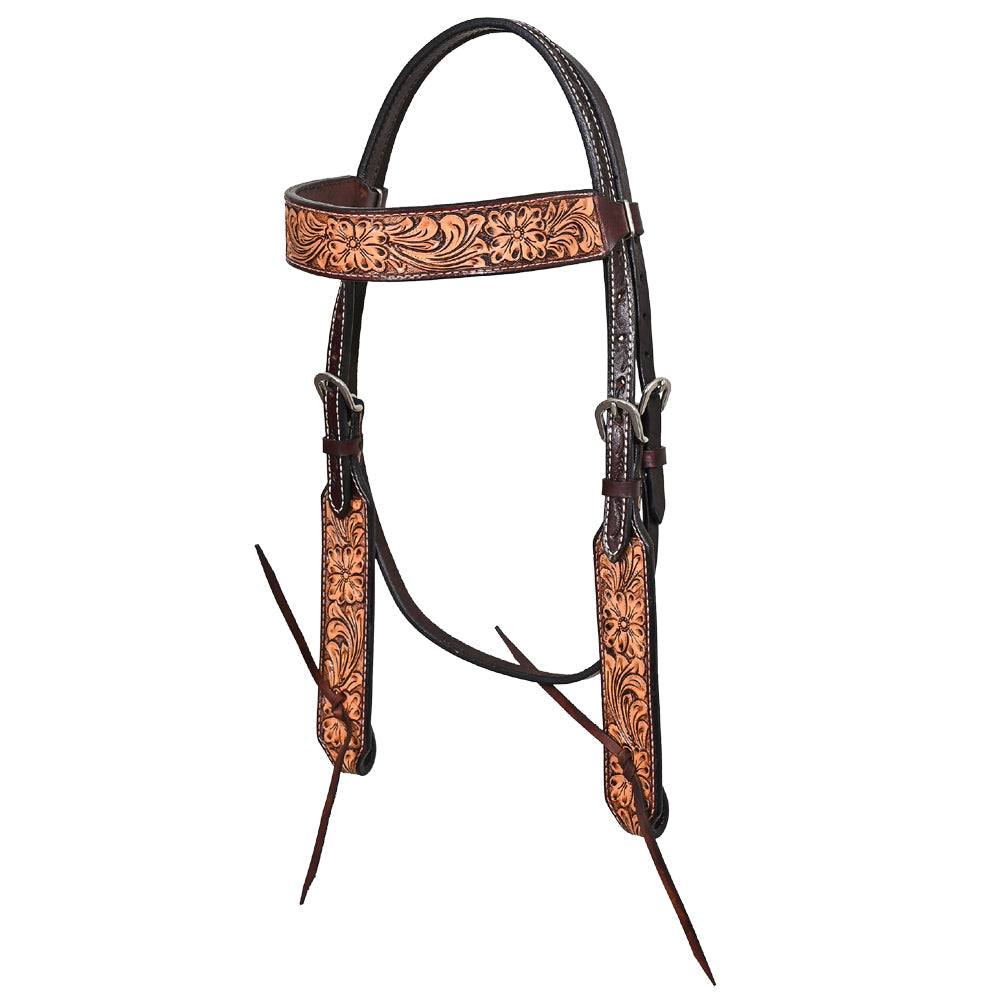 HILASON Western Horse Headstall Breast Collar Set American Leather Floral | Tack for Horses
