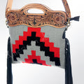 American Darling Hand-Tooled Saddle Blanket Leather Large Crossbody Bag