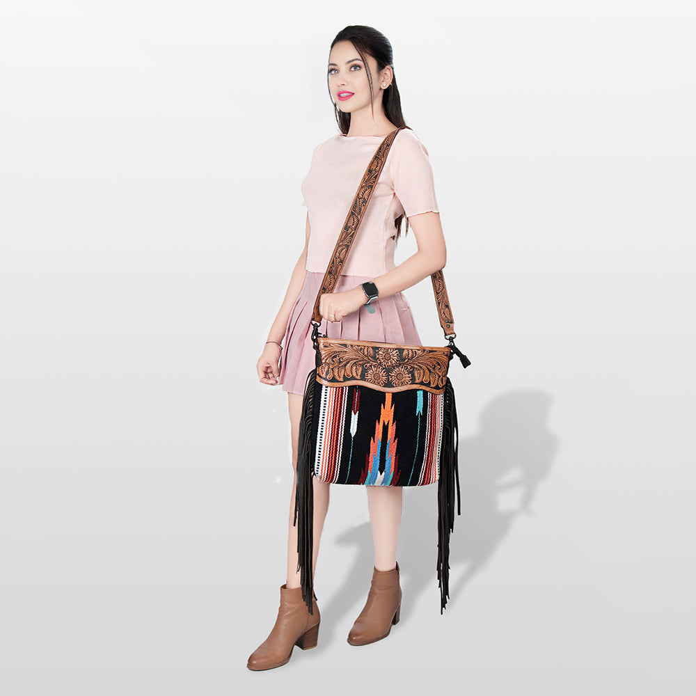 American Darling Hobo Hand Tooled Hair-on Genuine Leather