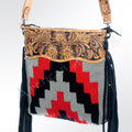 American Darling Hand-Tooled Saddle Blanket Leather Crossbody Bag