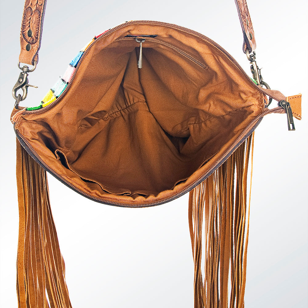 American Darling Hand-Tooled Saddle Blanket Leather Crossbody Bag