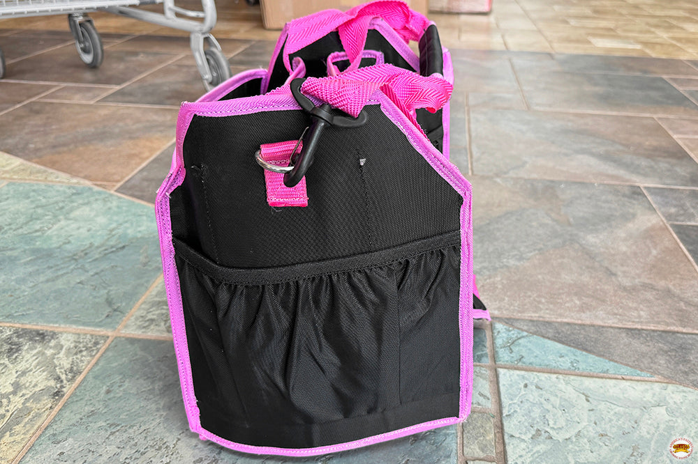 HILASON Western Horse Grooming Tote Bag Organizer Tool Kit Accessories Black/Pink