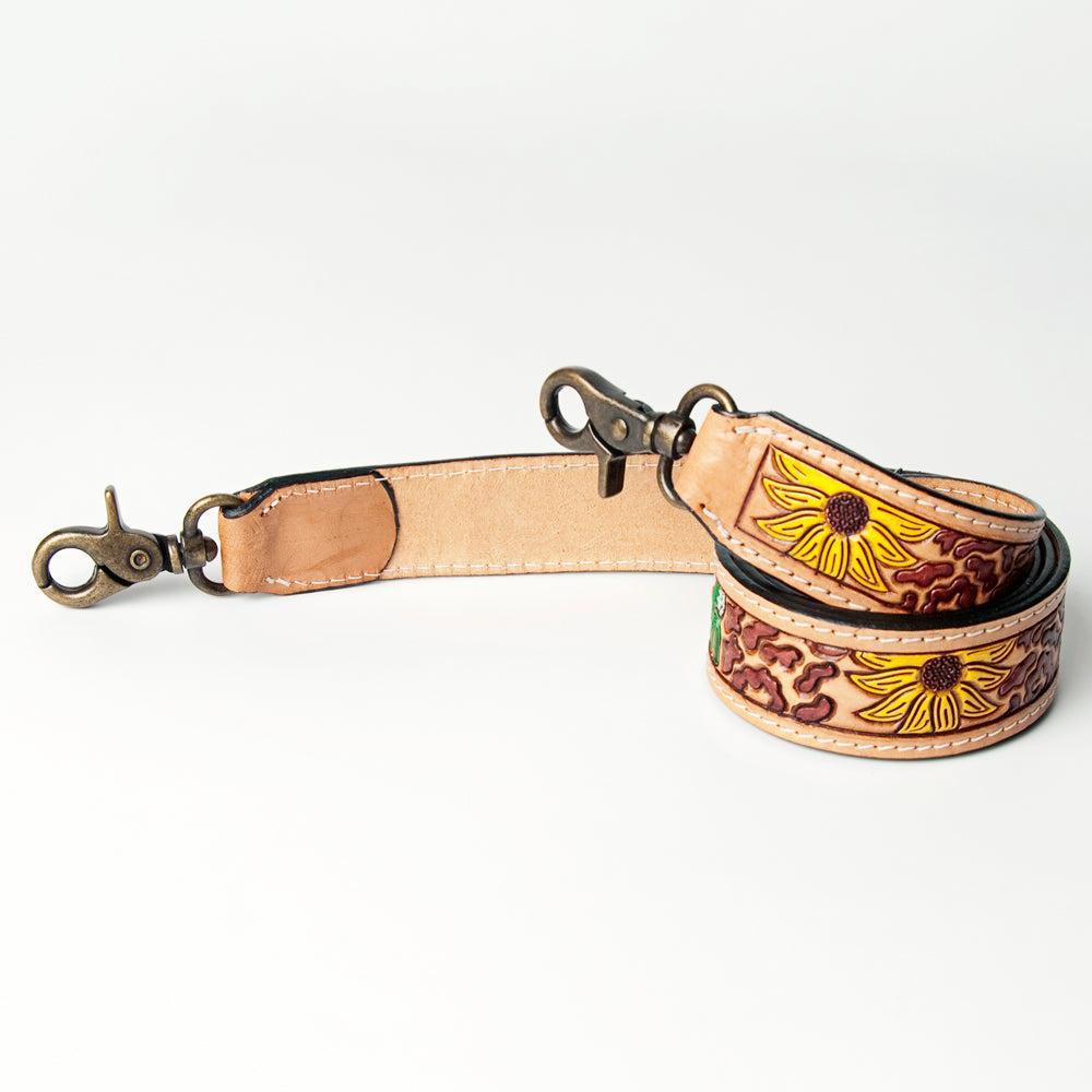 American Darling ADSTF124 Hand Tooled Genuine Leather Crossbody Handle Strap For Bags