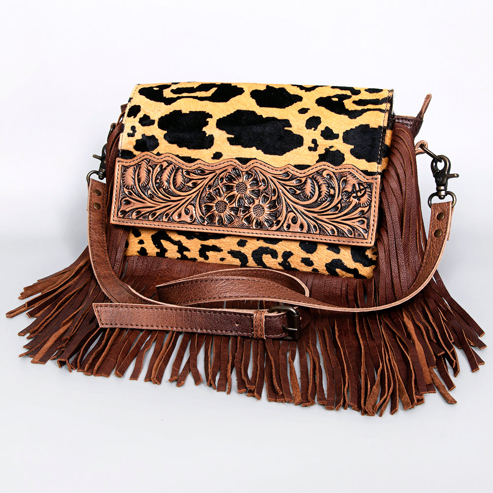 American Darling Hand-Tooled Hair-On Leather Clutch