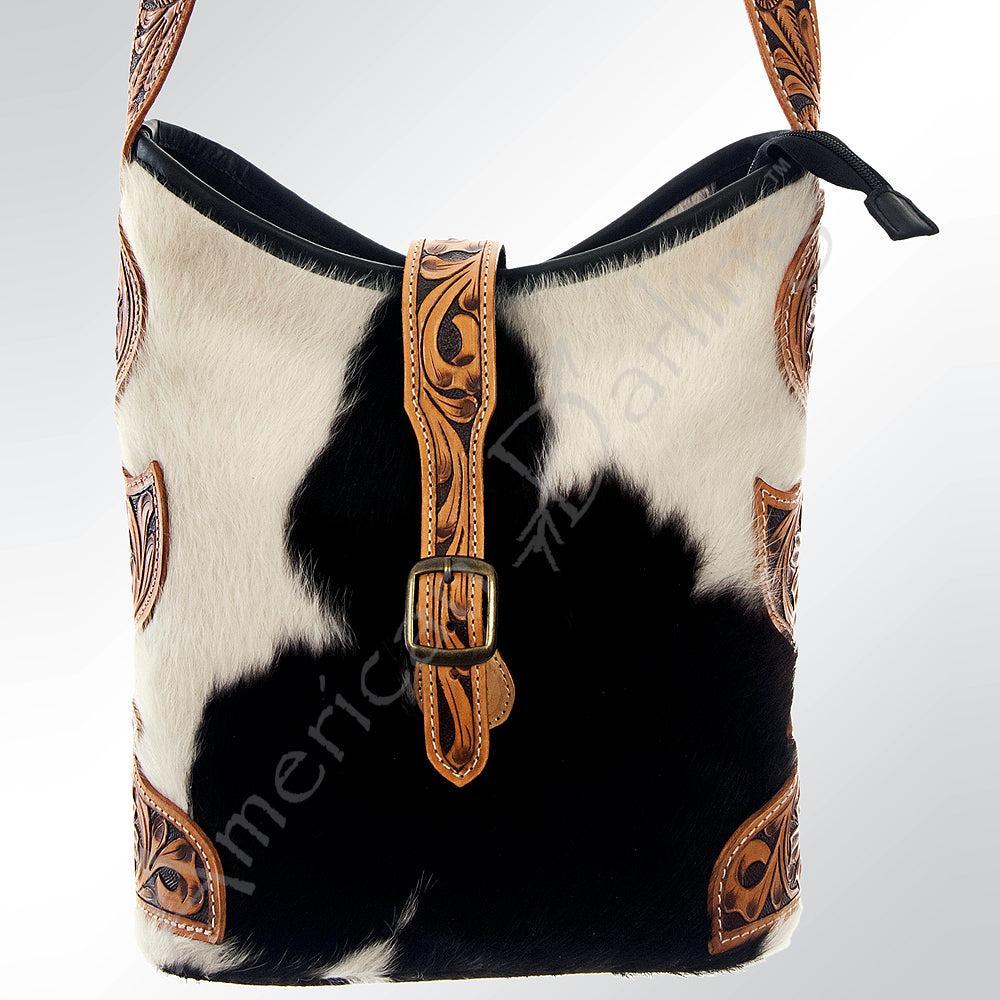 American Darling Hand-Tooled Hair-On Leather Hobo Bag