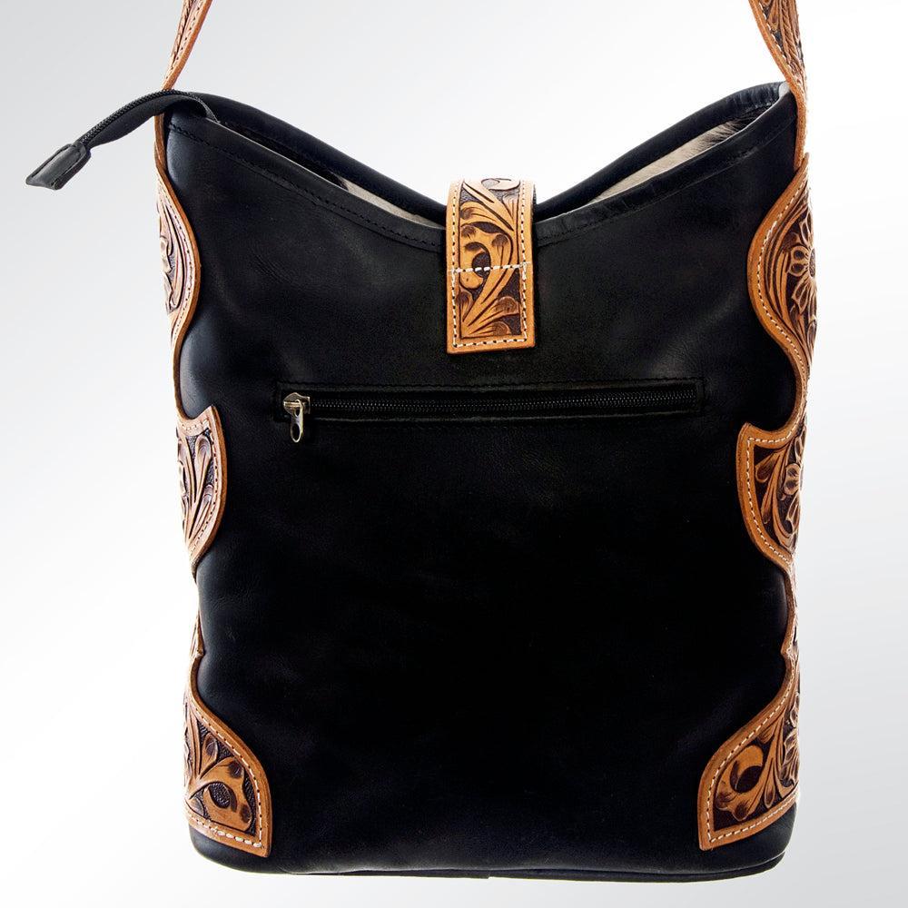 American Darling Hand-Tooled Hair-On Leather Hobo Bag