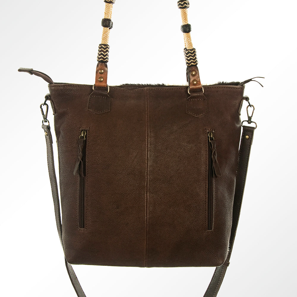American Darling Hand-Tooled Hair-On Genuine Leather Tote