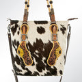 American Darling Hand-Tooled Hair-On Genuine Leather Tote