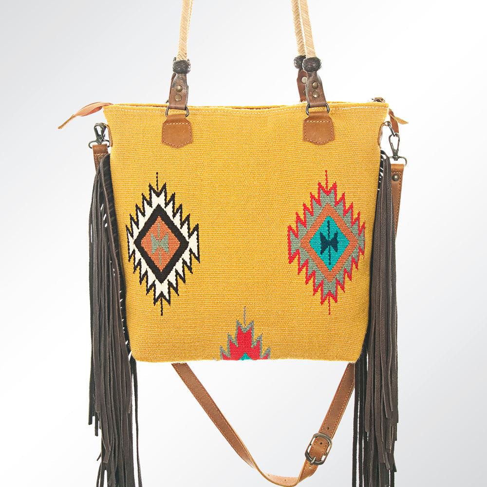 American Darling Hand-Tooled Saddle Blanket Genuine Leather Tote
