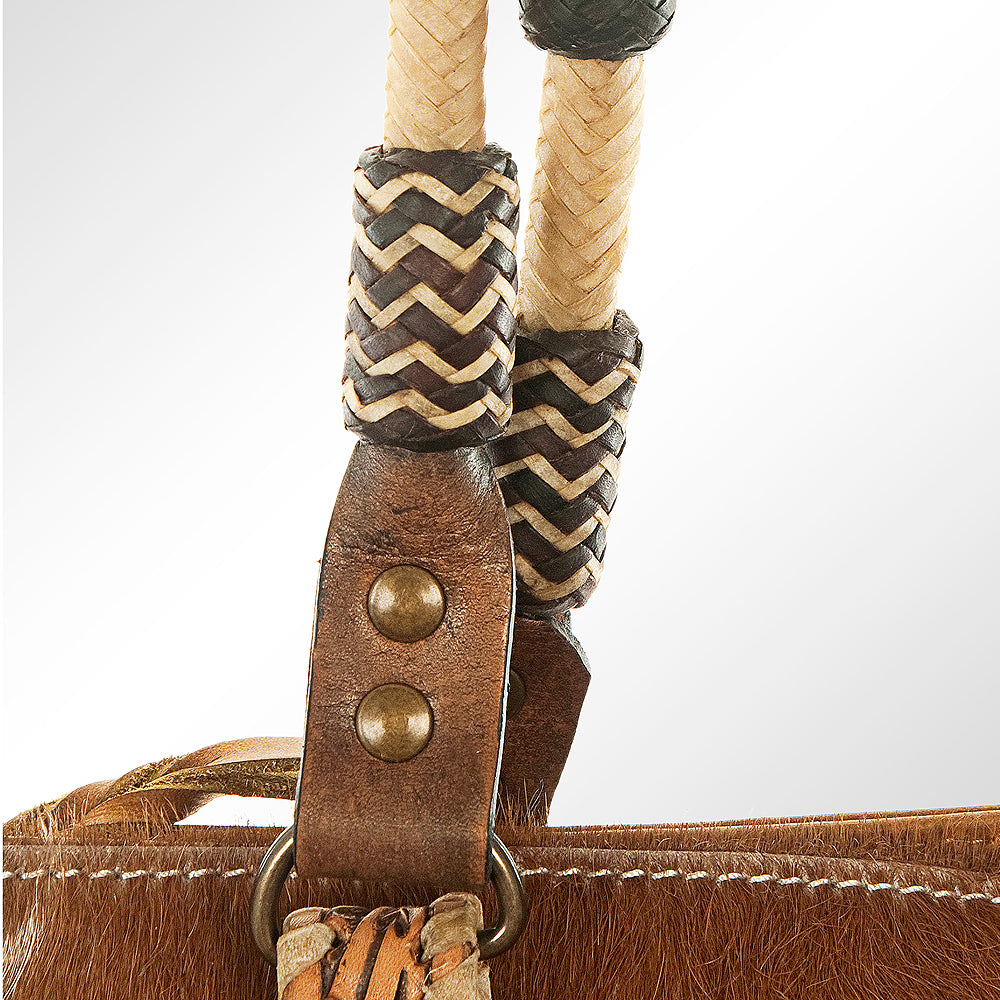 American Darling Hand-Tooled Hair-On Genuine Leather Tote