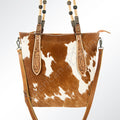 American Darling Hand-Tooled Hair-On Genuine Leather Tote