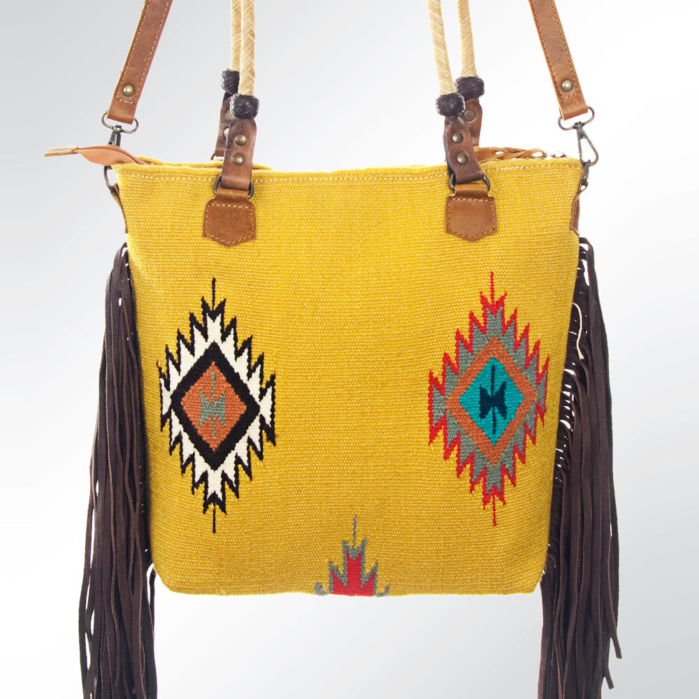 American Darling Hand-Tooled Saddle Blanket Leather Tote