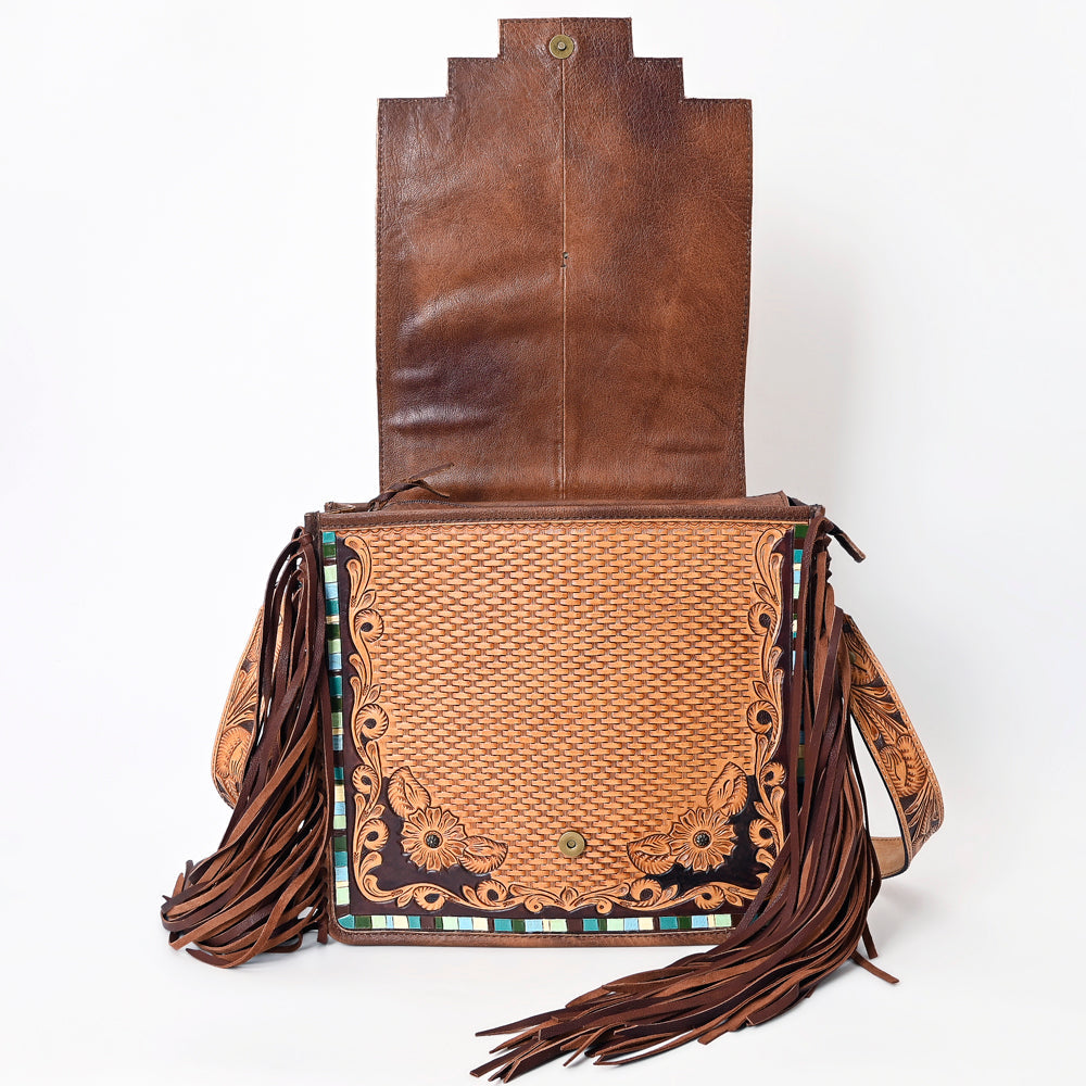 American Darling Hand-Tooled Genuine Leather Large Crossbody Bag