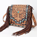 American Darling Hand-Tooled Genuine Leather Large Crossbody Bag