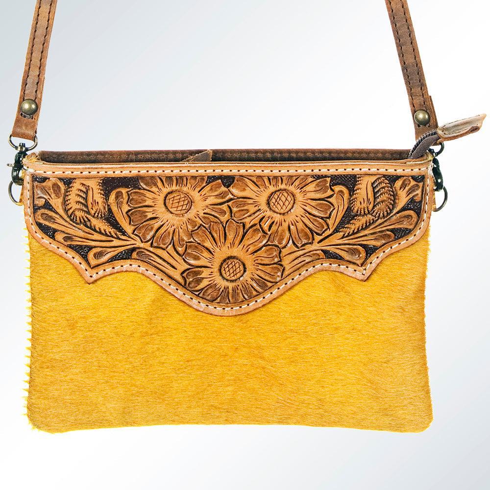 American Darling Hand-Tooled Hair-On Leather Coin Purse