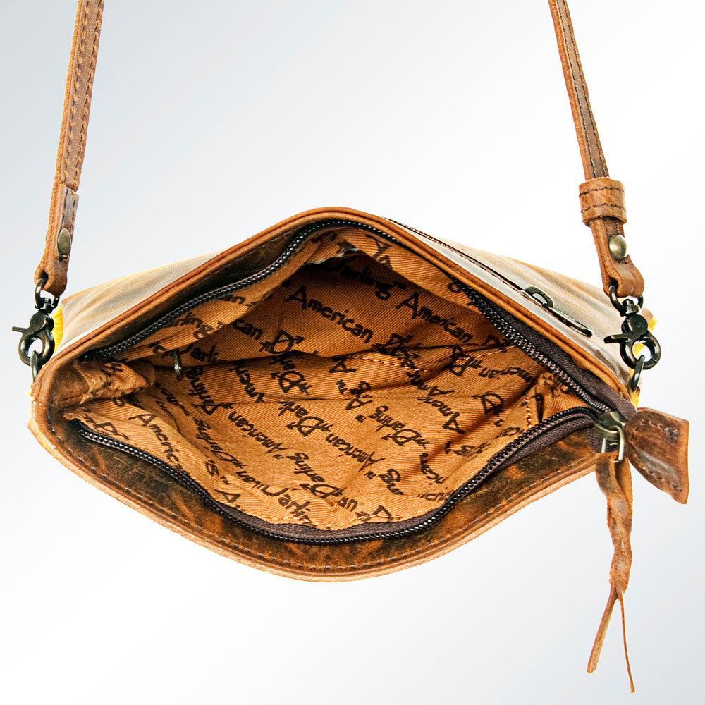 American Darling Hand-Tooled Hair-On Leather Coin Purse