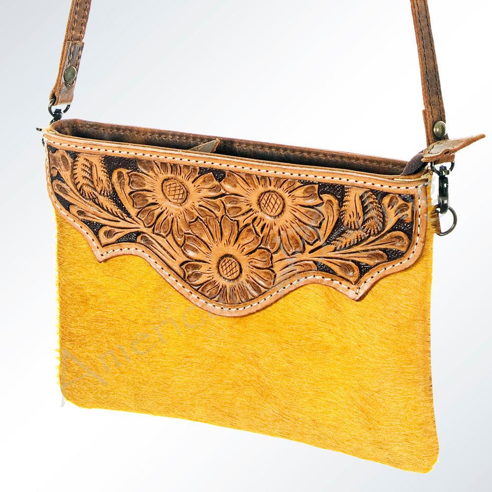 American Darling Hand-Tooled Hair-On Leather Coin Purse