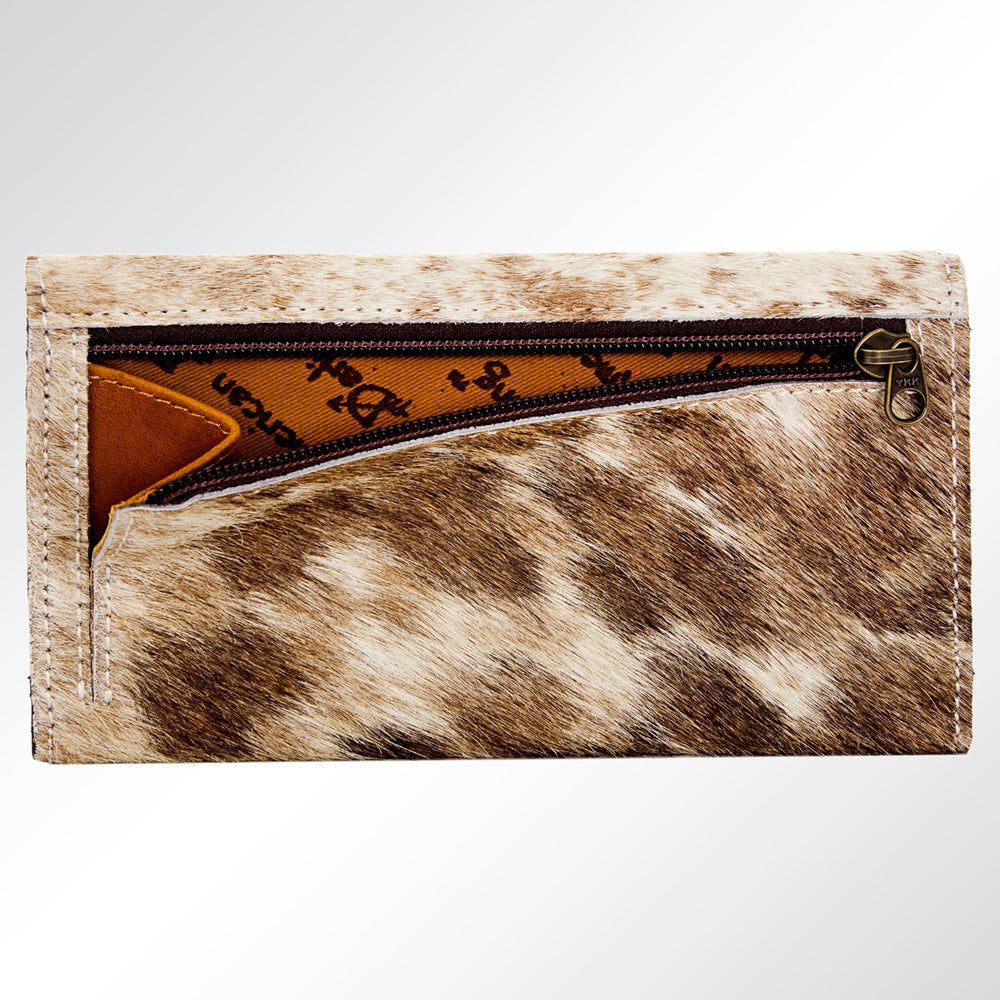 American Darling Hand-Tooled Hair-On Genuine Leather Wallet