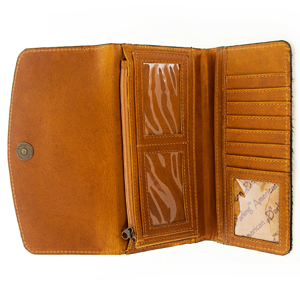 American Darling Hand-Tooled Hair-On Genuine Leather Wallet