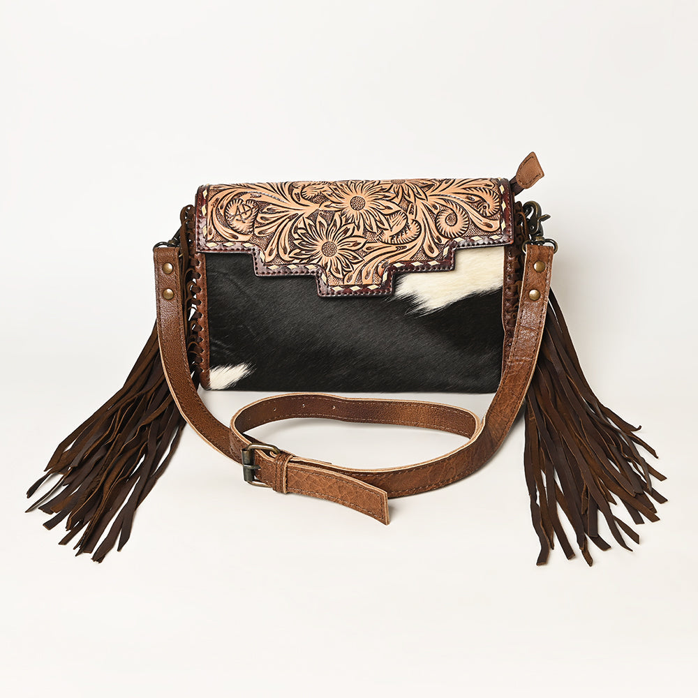 American Darling Hand-Tooled Hair-On Leather Clutch