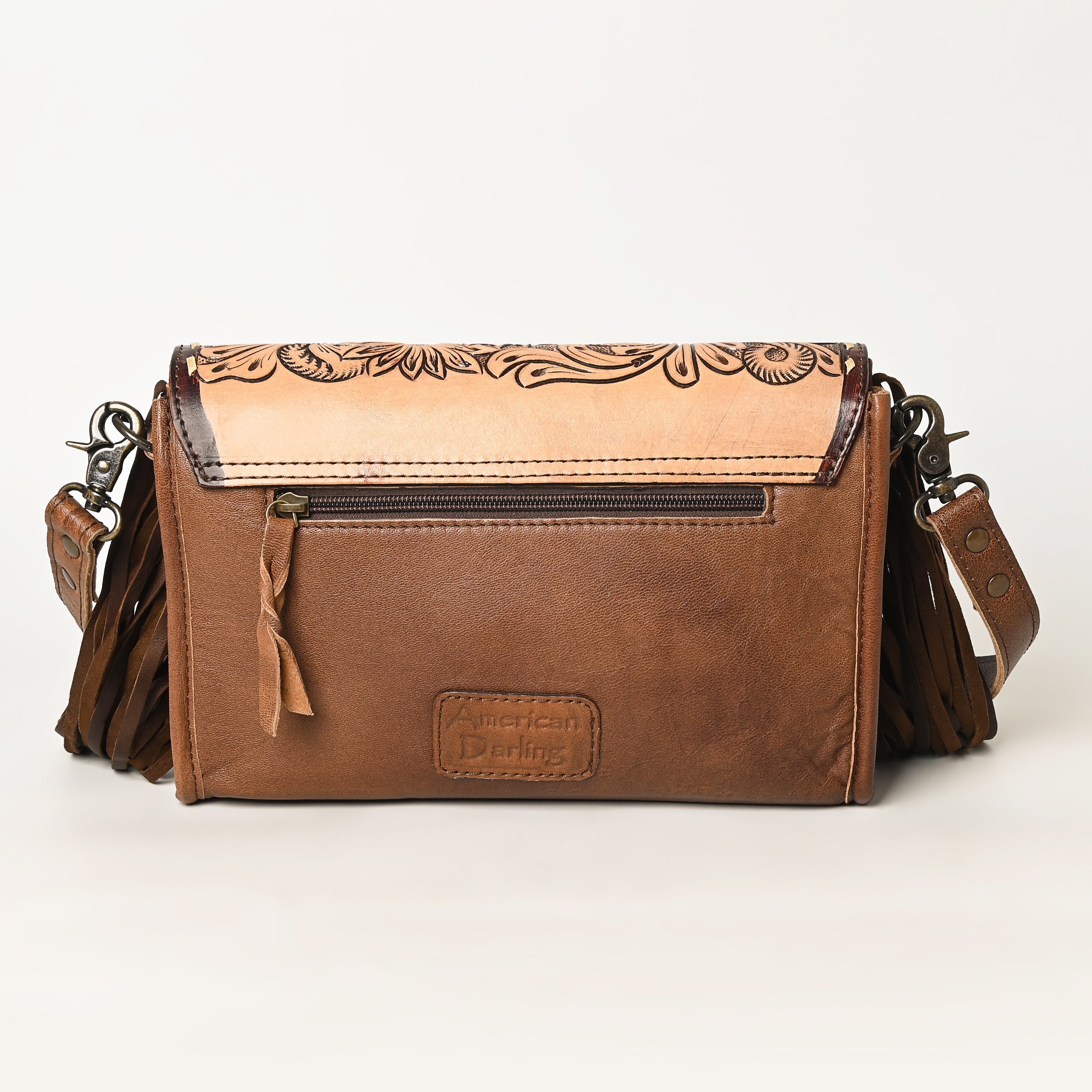 American Darling Hand-Tooled Hair-On Leather Clutch