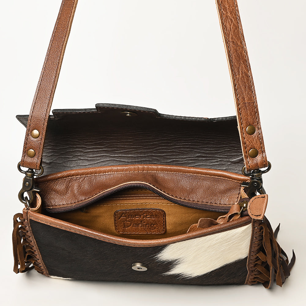 American Darling Hand-Tooled Hair-On Leather Clutch