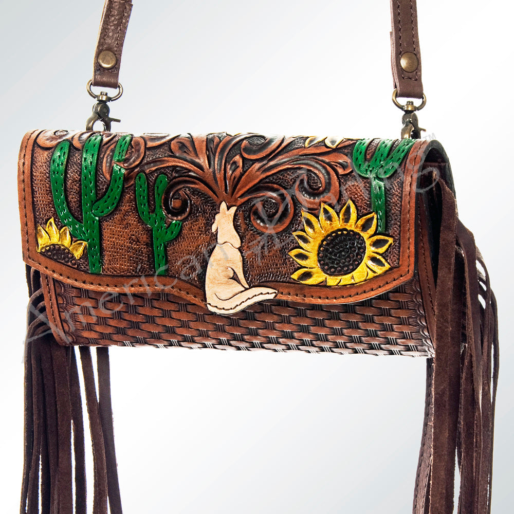 American Darling Hand-Tooled Genuine Leather Wristlet