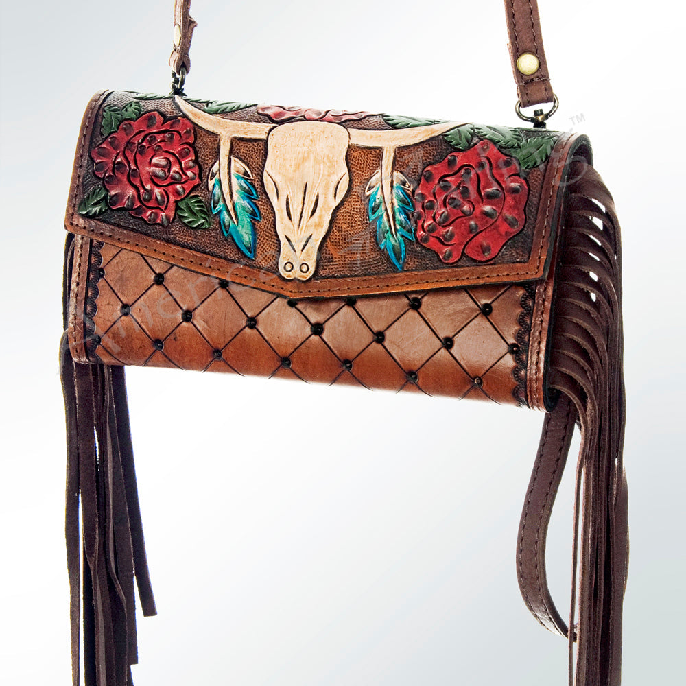 American Darling Hand-Tooled Genuine Leather Wristlet