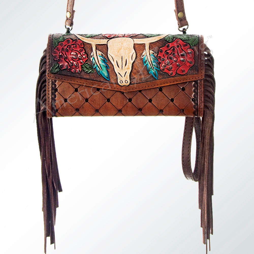 American Darling Hand-Tooled Genuine Leather Wristlet