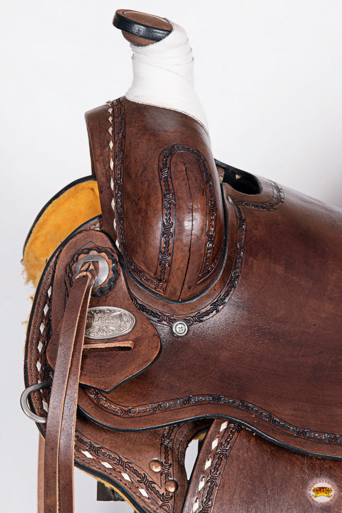 Western Horse Saddle American Leather Ranch Roping Trail Hilason Dark Brown