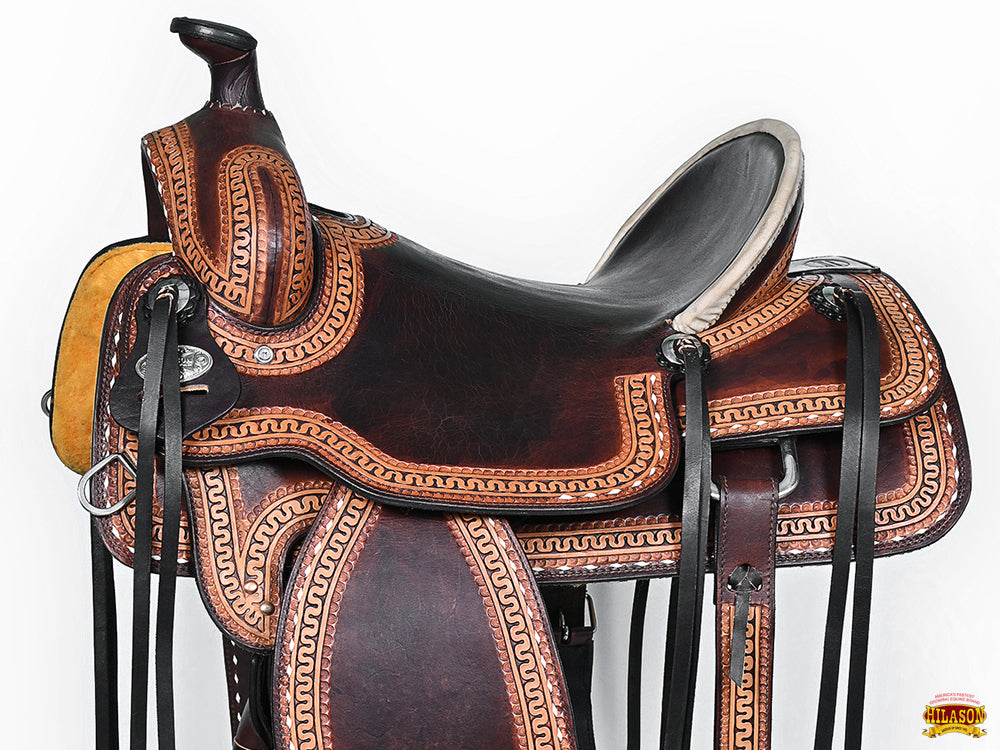 Western Horse Saddle American Leather Ranch Roping Hilason