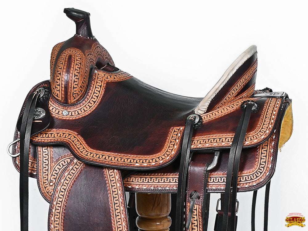Western Horse Saddle American Leather Ranch Roping Hilason