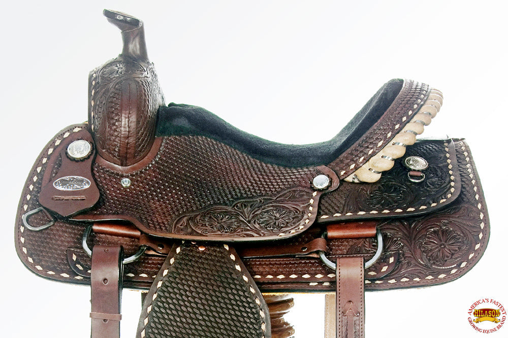 HILASON Western Horse Saddle American Leather Ranch Roping Cowboy | Hand Tooled Wade & For Horses