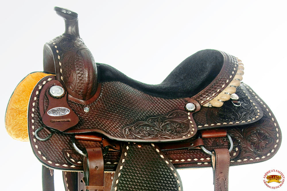HILASON Western Horse Saddle American Leather Ranch Roping Cowboy | Hand Tooled Wade & For Horses