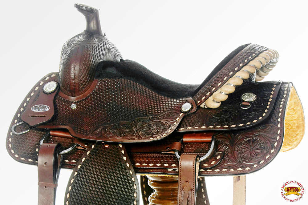 HILASON Western Horse Saddle American Leather Ranch Roping Cowboy | Hand Tooled Wade & For Horses