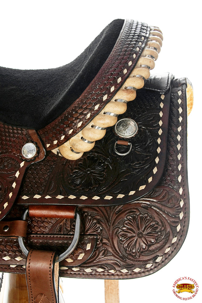 HILASON Western Horse Saddle American Leather Ranch Roping Cowboy | Hand Tooled Wade & For Horses