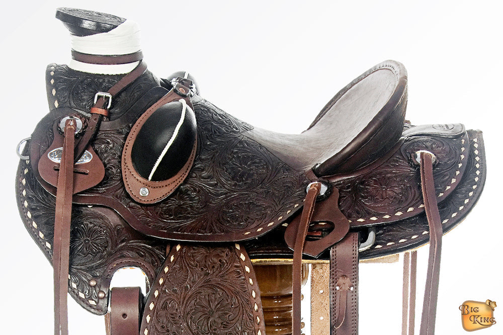 Western Horse Wade Saddle American Leather Trail Barrel Hilason Dark Brown