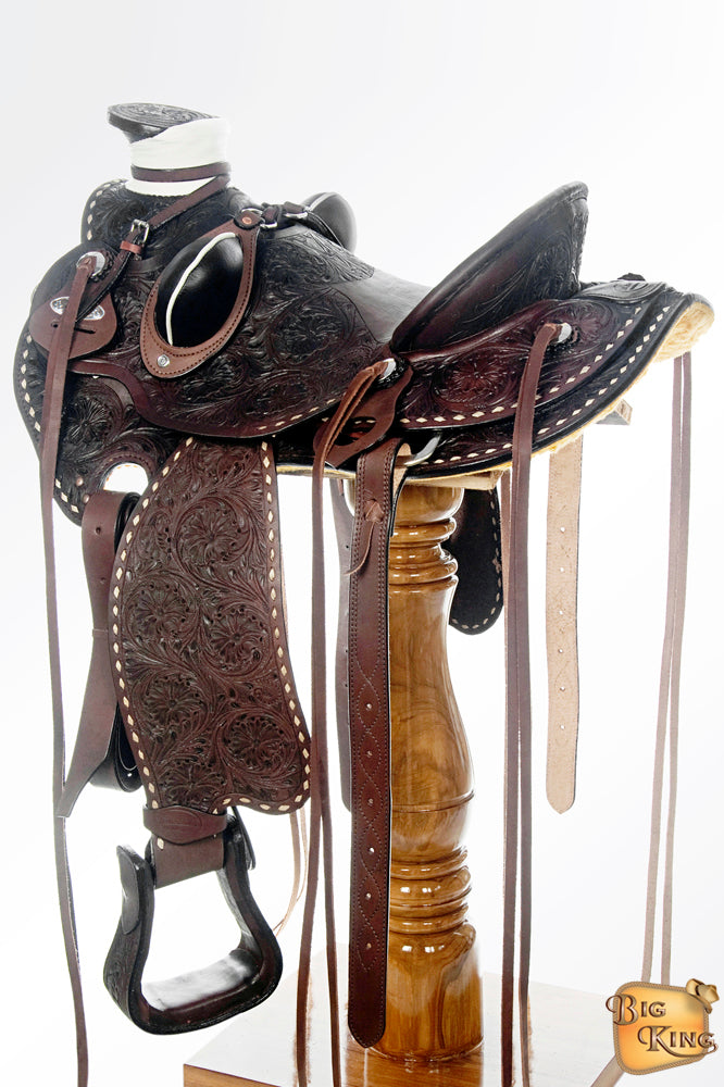 Western Horse Wade Saddle American Leather Trail Barrel Hilason Dark Brown