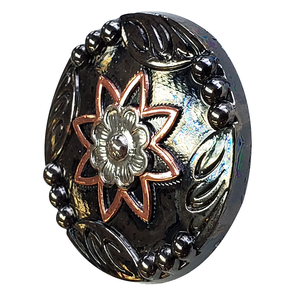 HILASON Western Screw Back 3 Tone Antique Floral Finishing Concho Saddle & Tack