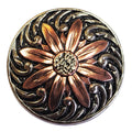 Hilason Western Horse Floral Screw-Back Concho - 2-Tone Finish