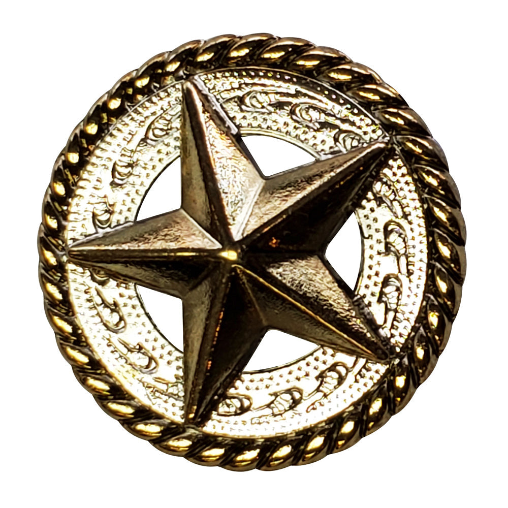 Hilason Western Horse Star Screw-Back Concho - 2-Tone Finish
