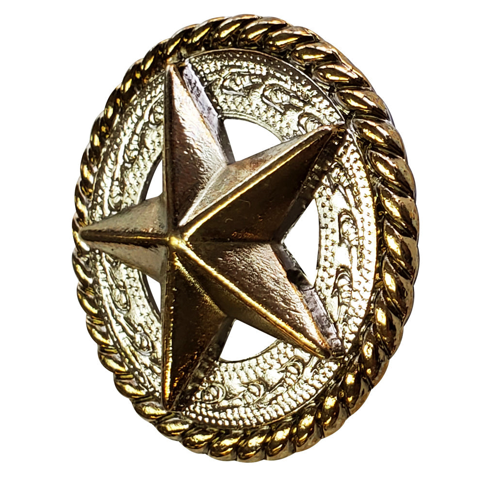 Hilason Western Horse Star Screw-Back Concho - 2-Tone Finish