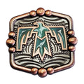 Hilason Western Horse Concho - Antique Copper Turquoise Enamel