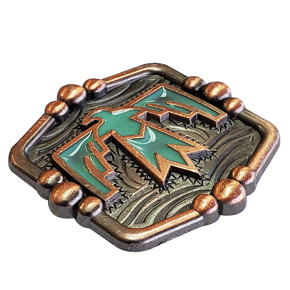 Hilason Western Horse Concho - Antique Copper Turquoise Enamel