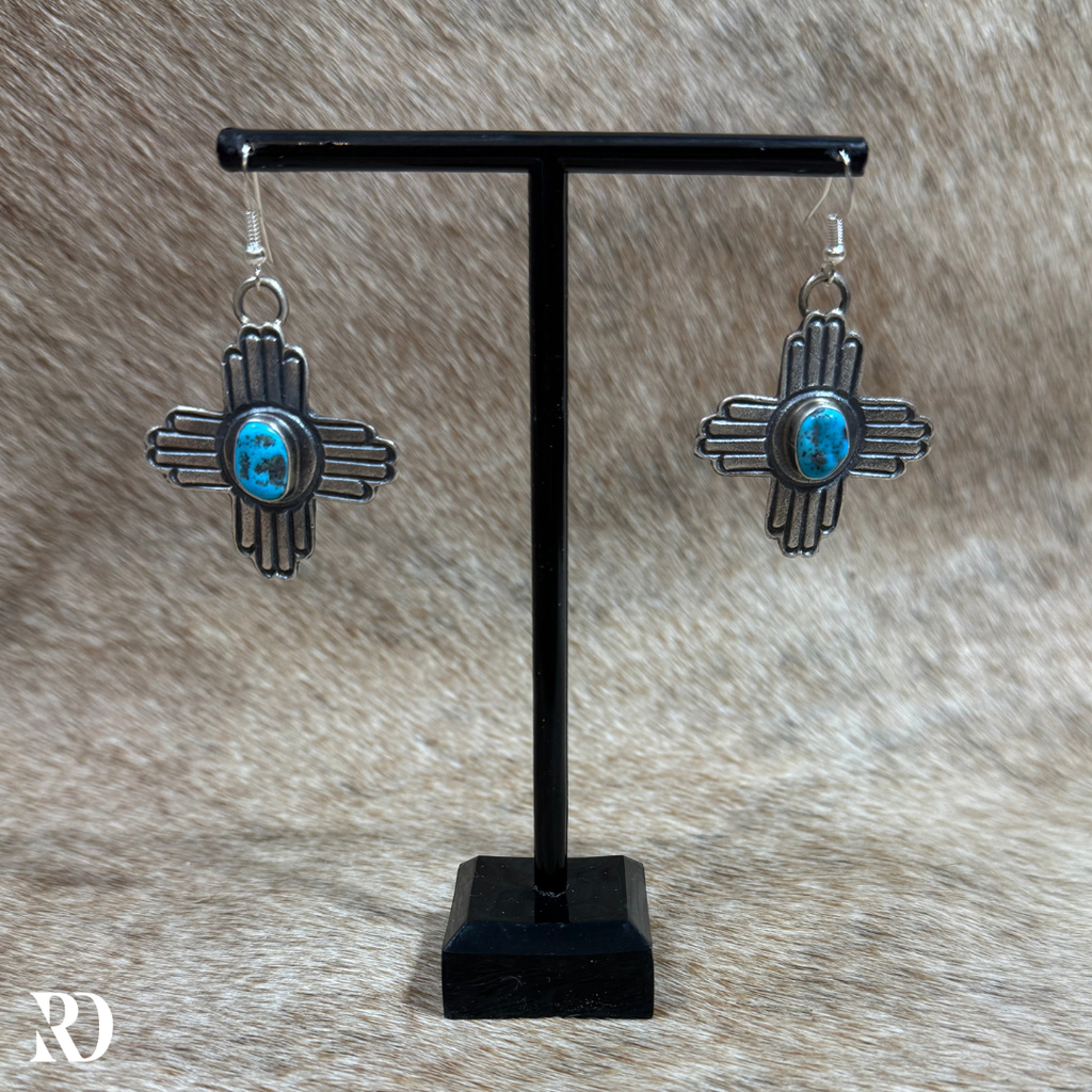Zia Kingman Turquoise Earrings By Kevin Billah